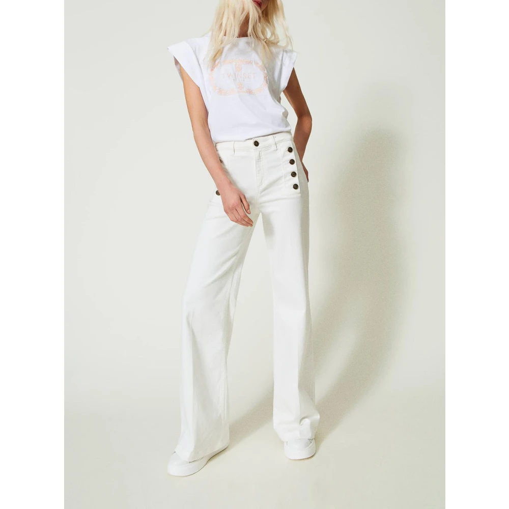 Twinset Wide Trousers White Dames