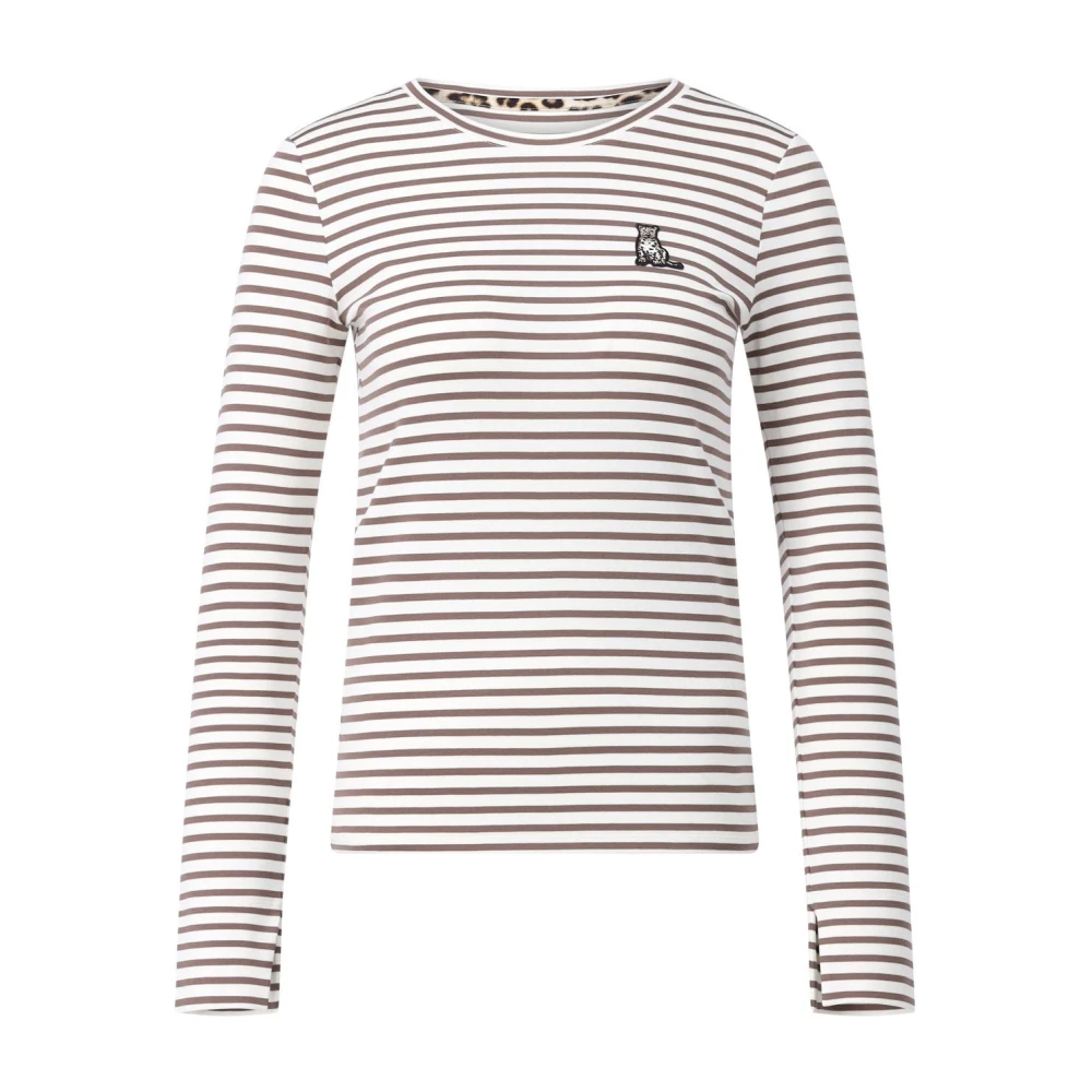 Marc Cain Gestreept shirt met dierenborduursel Multicolor Dames