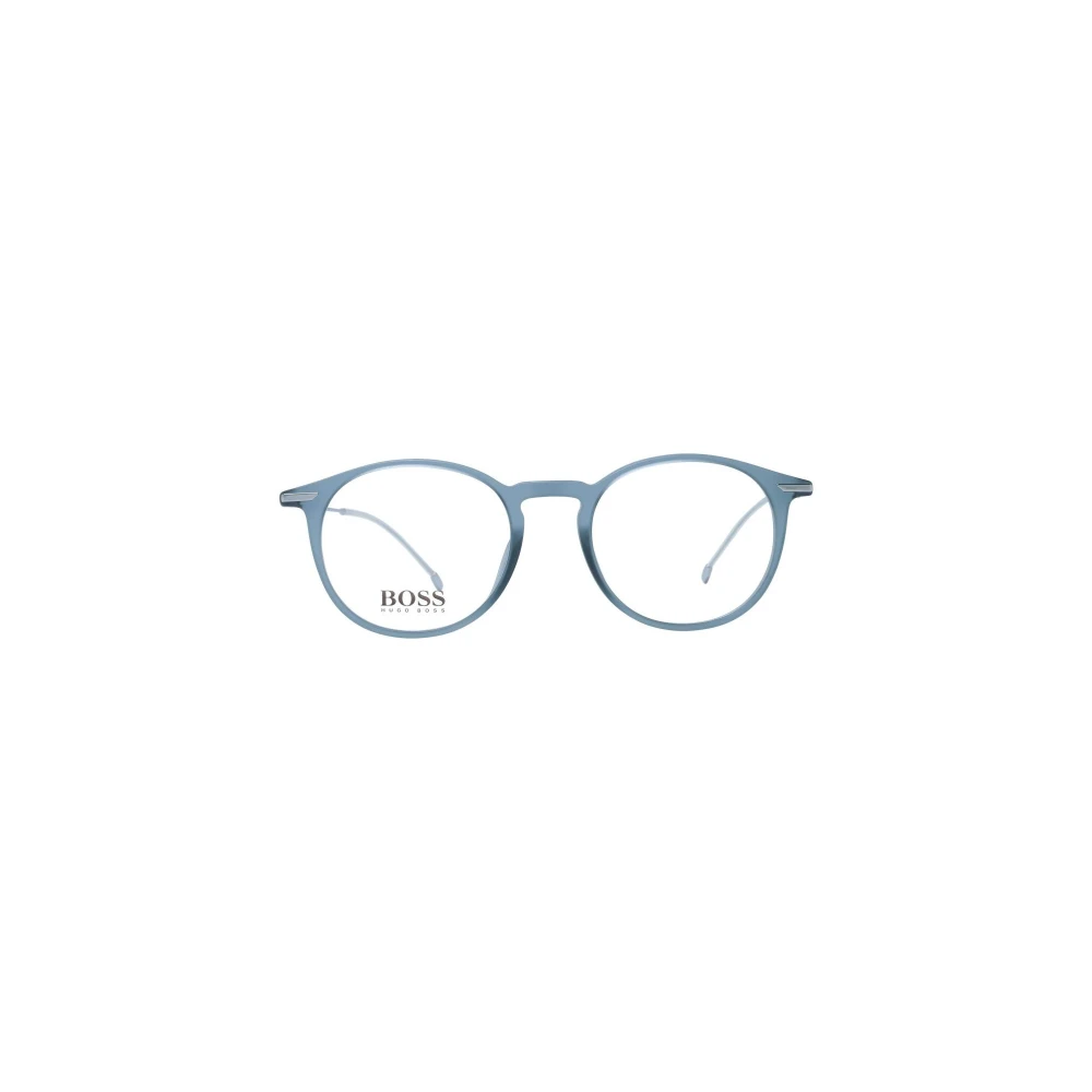 Hugo Boss Blauwe Ronde Optische Monturen Blue Heren