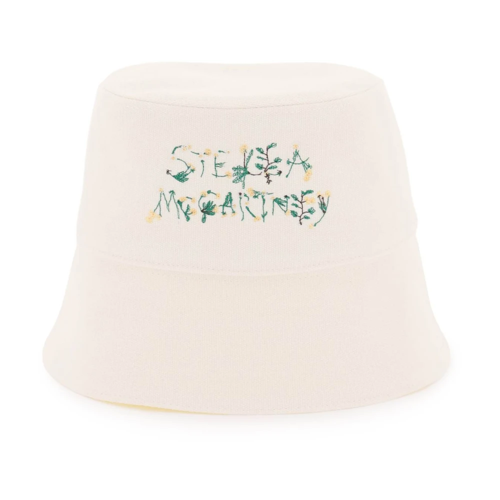 Stella McCartney Blommigt Logobucket Hat White, Dam