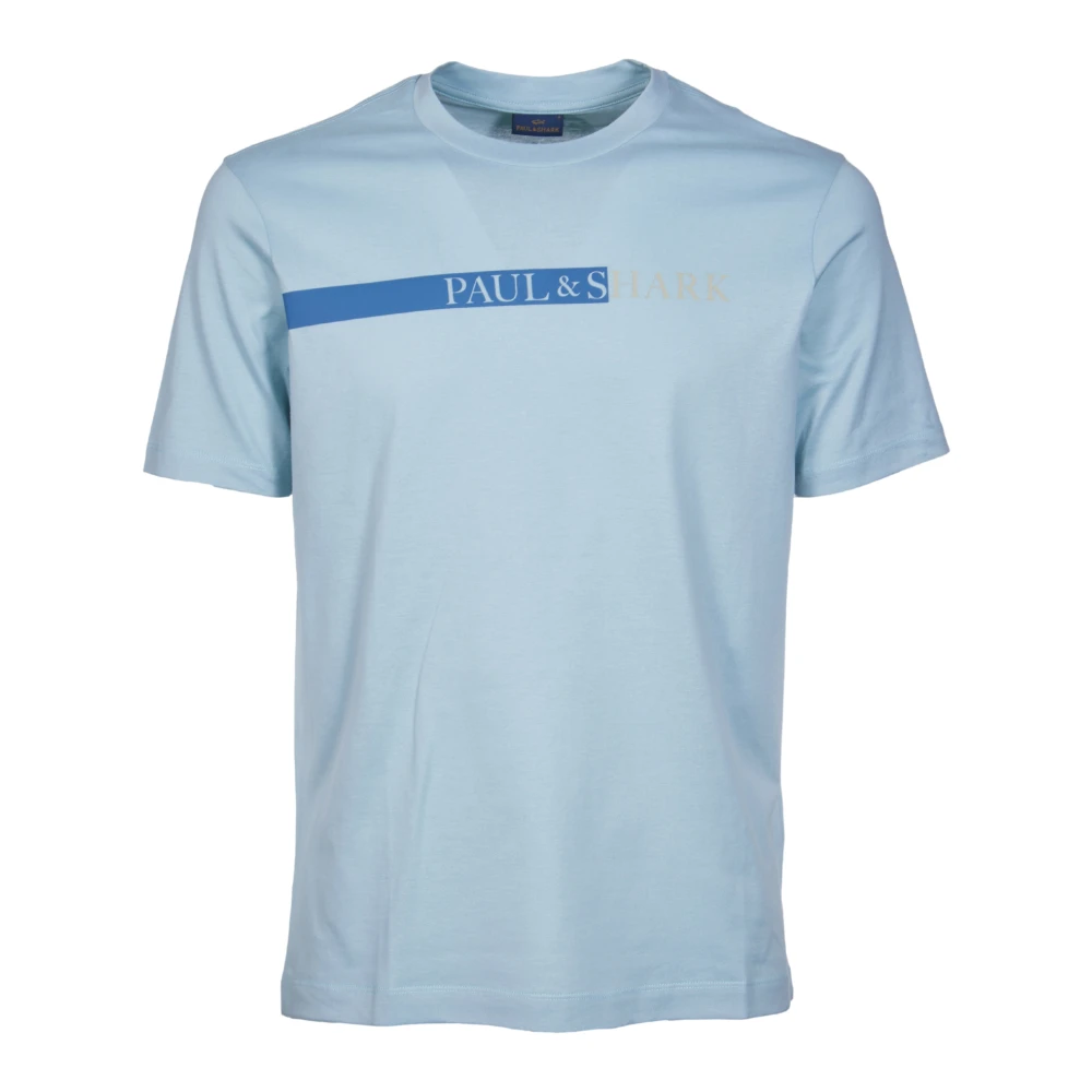 PAUL & SHARK Logo Print Katoenen Jersey T-shirt Blue Heren