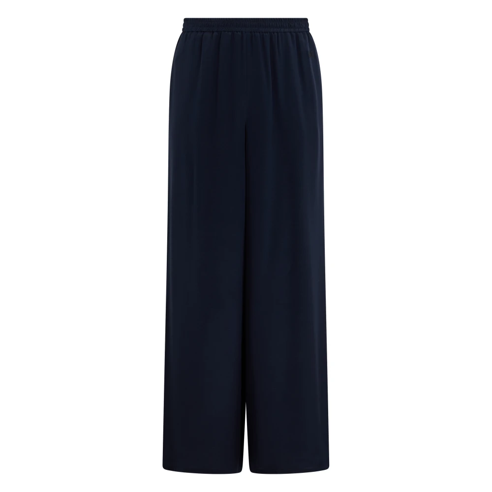 Max Mara Vrouw Blauw Broeken Dames, M, Losse Zijden Broek Met Trekkoord