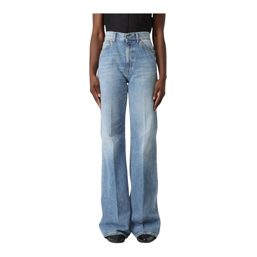 Dondup Women's Blue Wide Jeans, W25, Stylish Relaxed Fit Denim Jeans