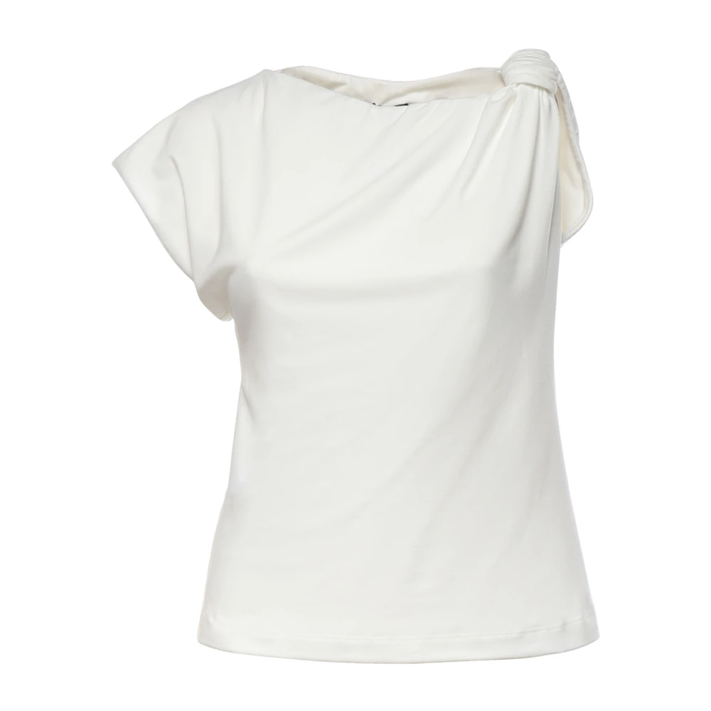 Pinko Women's White T-Shirts, L, T-Shirt With Knot