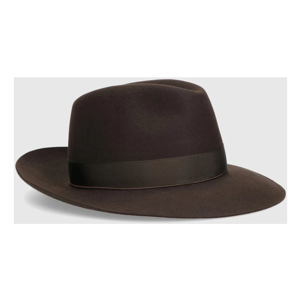 Borsalino Vilt Breedgerande Hoed Brown Heren