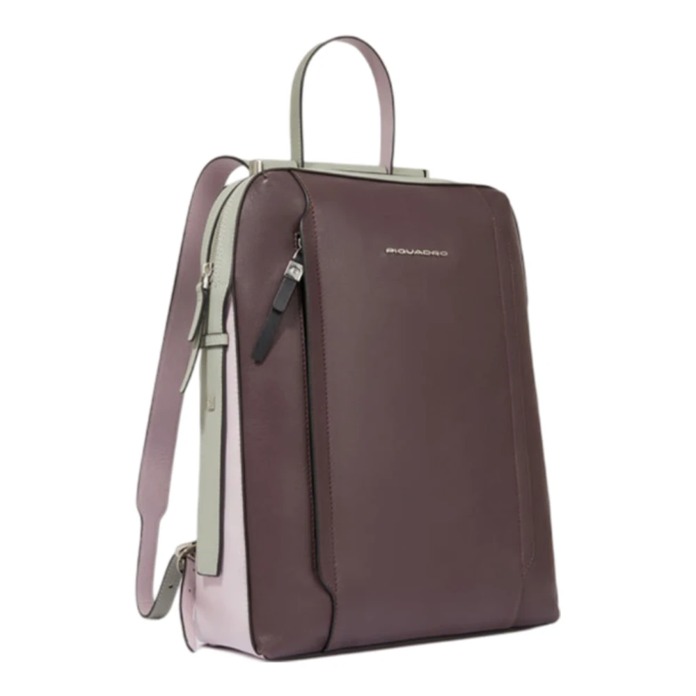 Piquadro Multicolor rugzak met laptop en iPad Brown Dames