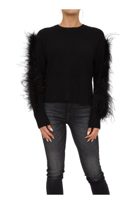 feathered-knit-sweater-black