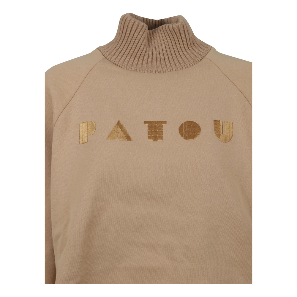 Patou Gebreide Kraag Sweater Beige Dames
