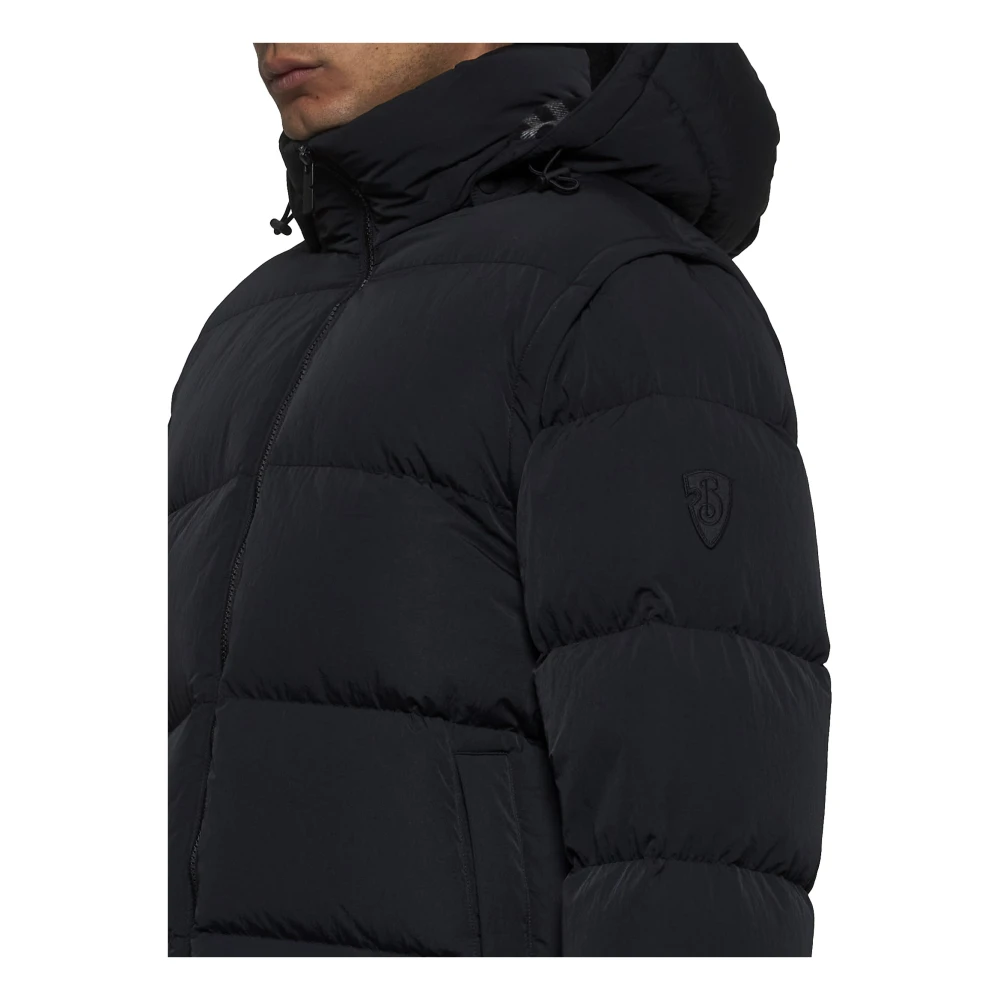 Burberry Gewatteerde Nylon Donsjas met Geruit Voering Black Heren