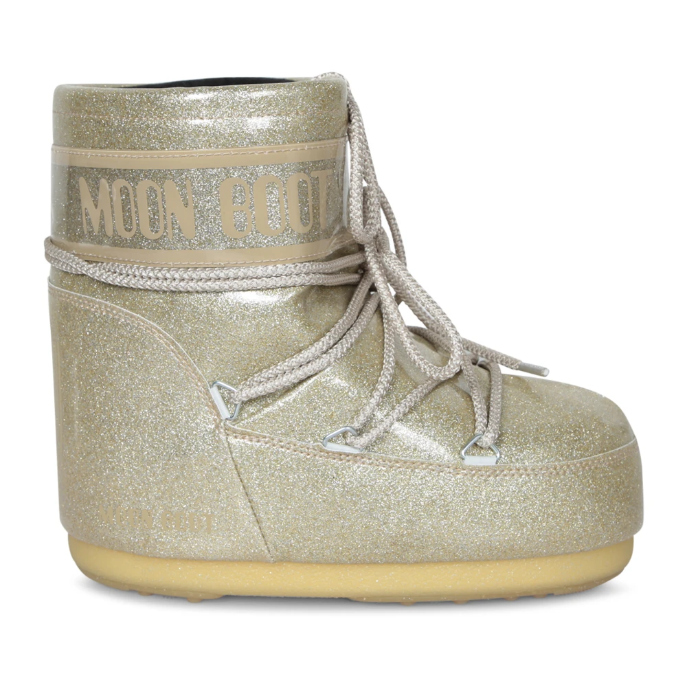 Moon Boot Women's Yellow Winter Boots, 3 Uk, Icon Low Metallic Boots