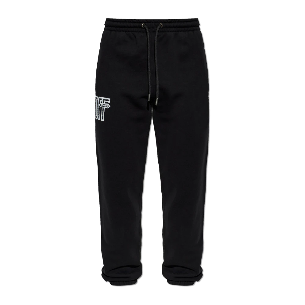 Off-White Uomo Nero Pantaloni Sportivi Logo - Immagine 2