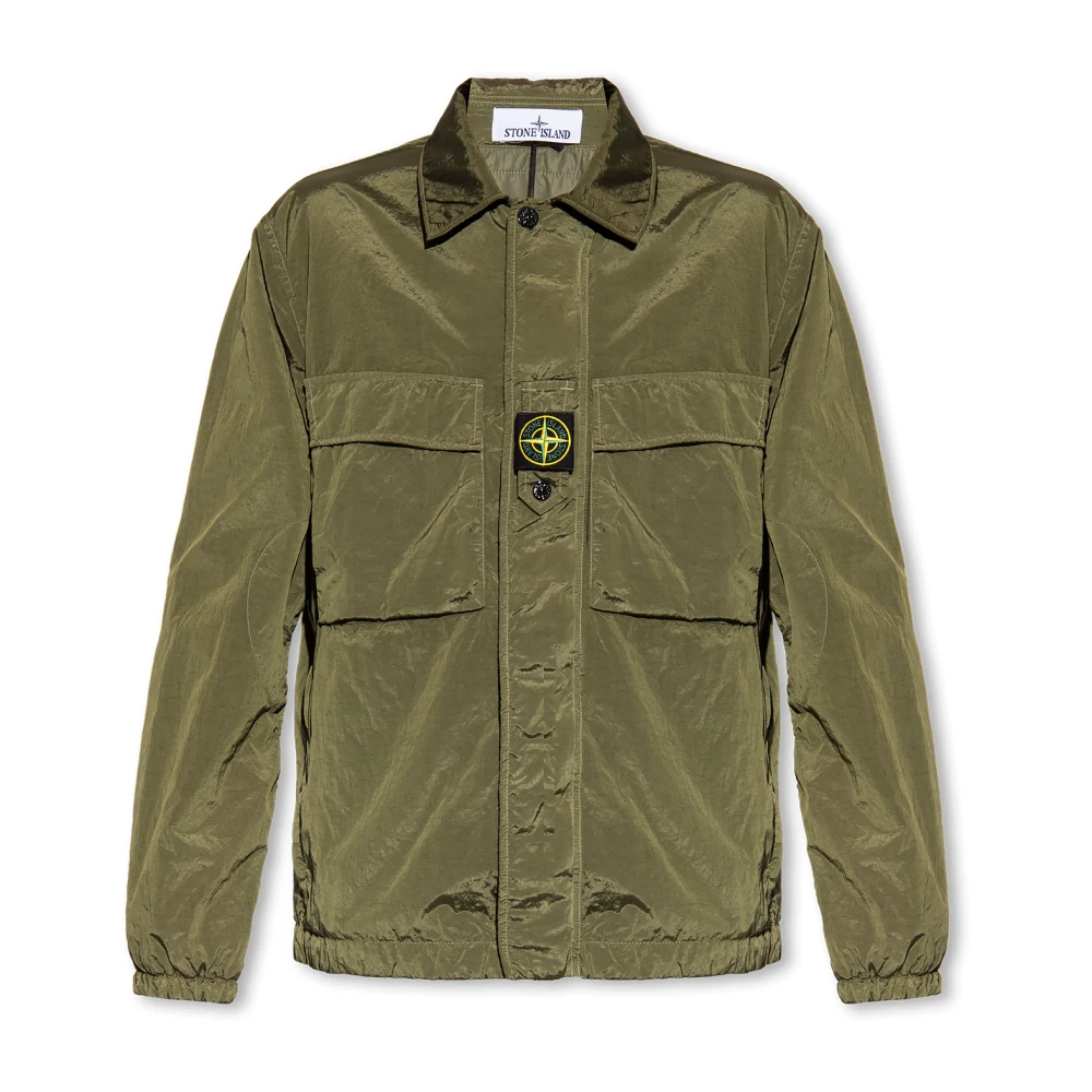 Stone Island Geïsoleerde jas met logo Green Heren