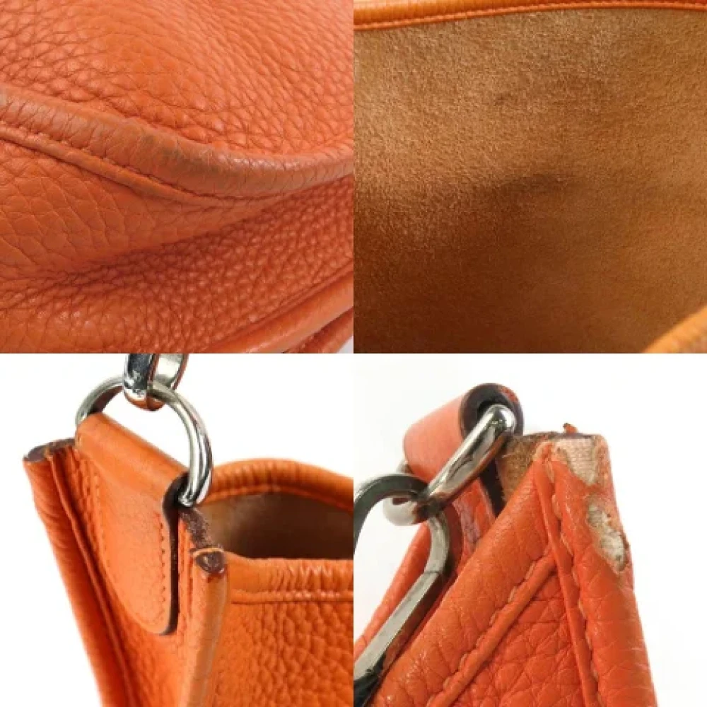 Hermès Vintage Pre-owned Leather shoulder-bags Orange Dames