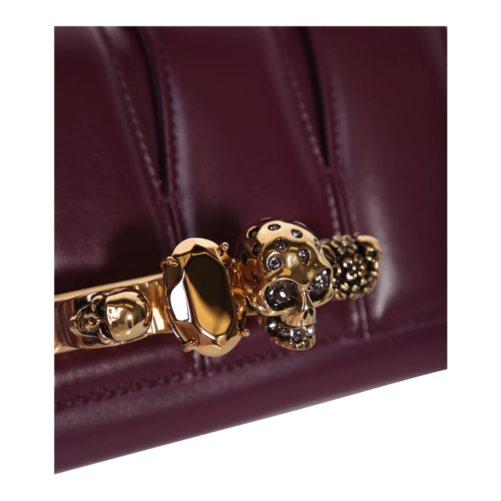alexander mcqueen Gotische Gewatteerde Schoudertas met Vier Ringen Red Dames