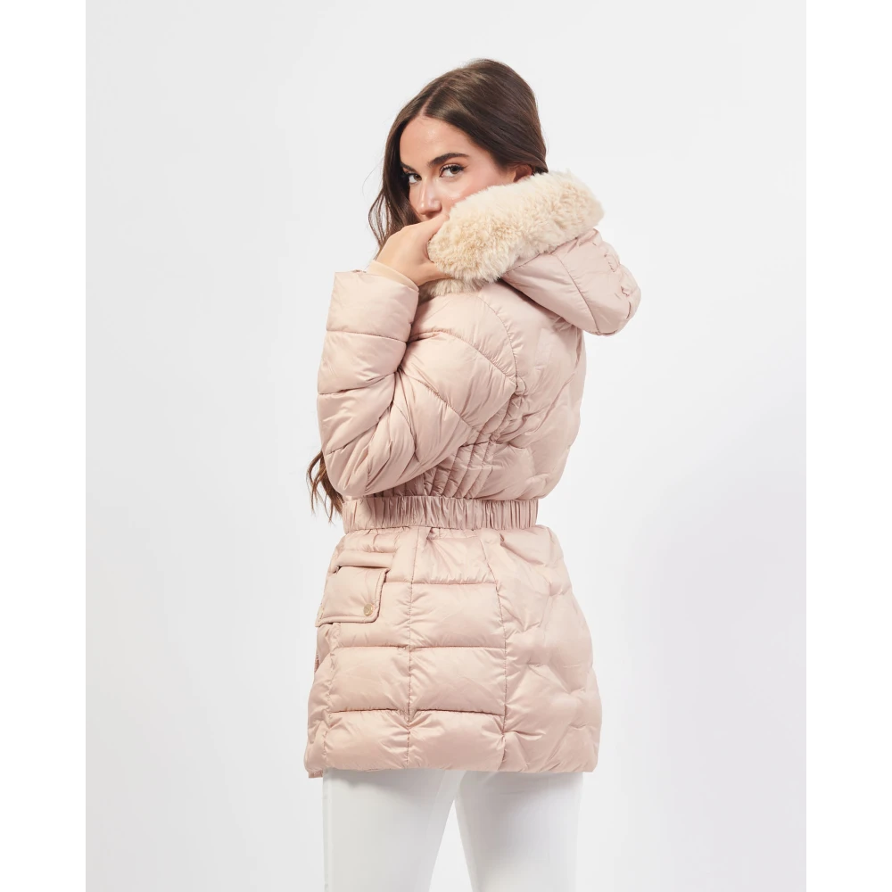 Fracomina Roze regenjas met capuchon en riem Pink Dames