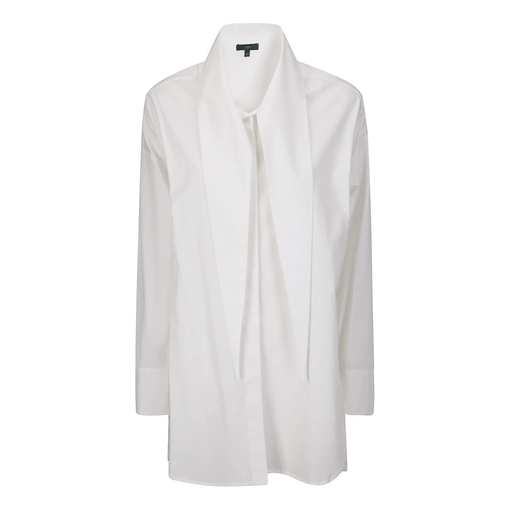 Jejia Lang Shirt met Lange Puntige Revers White Dames