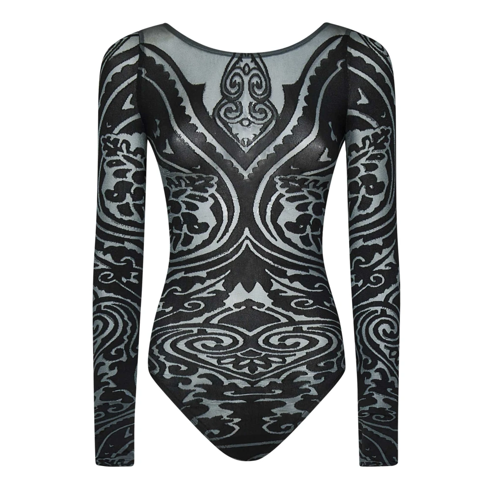 Wolford Grijze Topkleding met Paisley Tattoo Motief Gray Dames