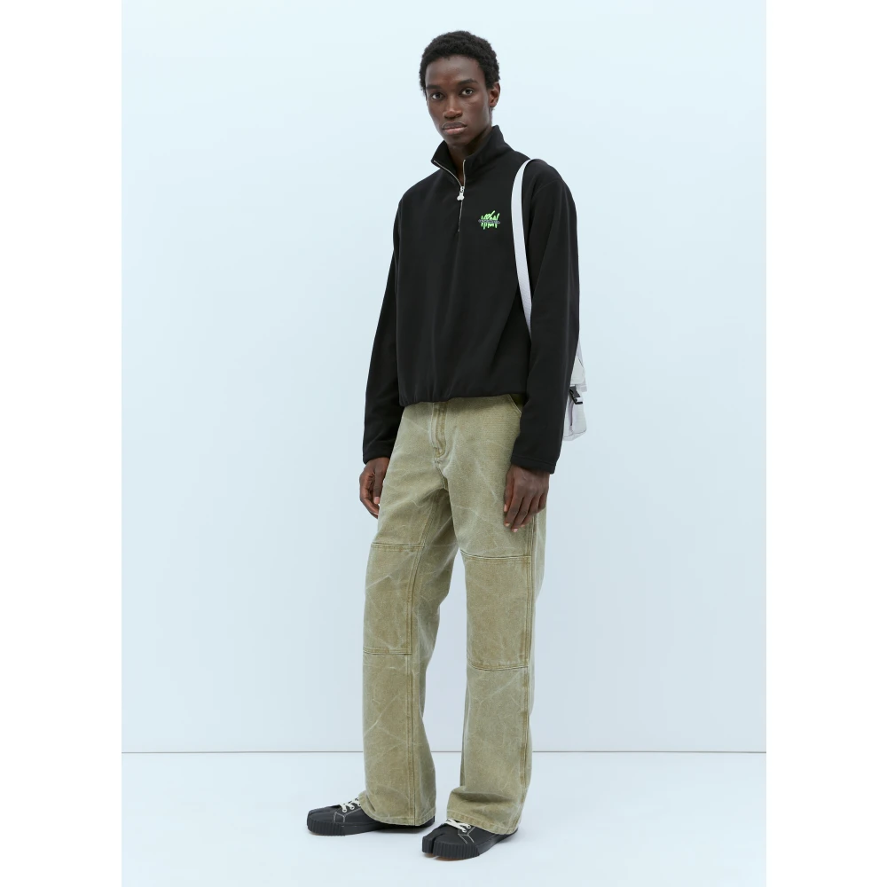 Carne Bollente Gezellig Fleece Quarter-Zip Sweatshirt Black Heren