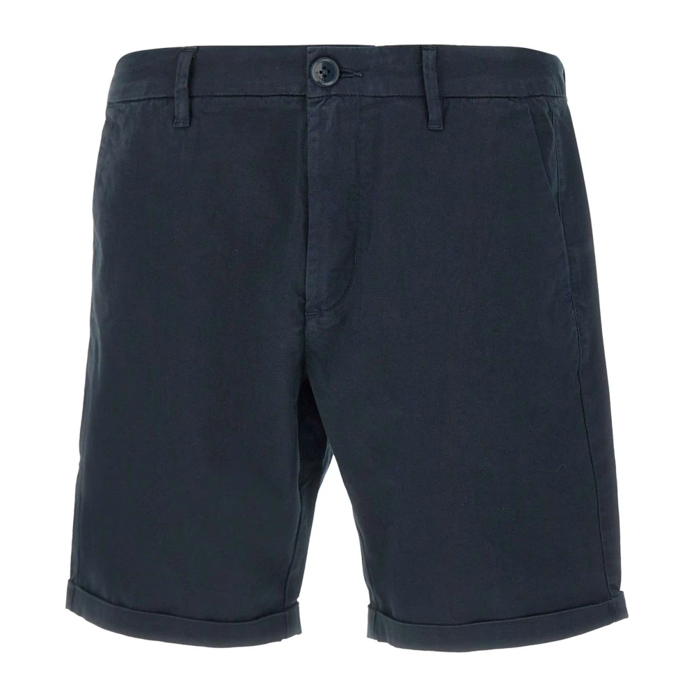 Sun68 Men's Blue Casual Shorts, W32, Cotton Chino Shorts