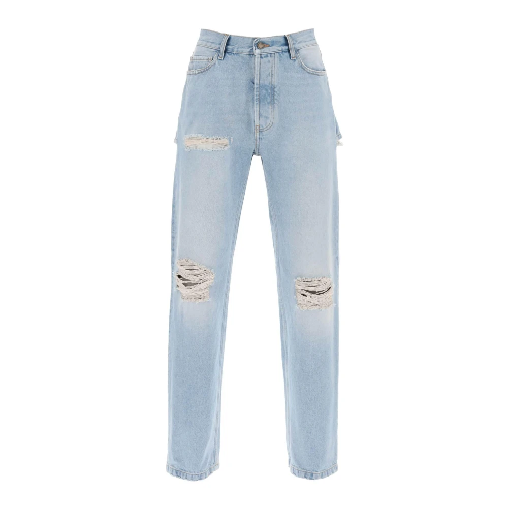 Darkpark Vintage Gewassen Denim Jeans met Scheuren en Uitgesneden Stukken Blue Dames