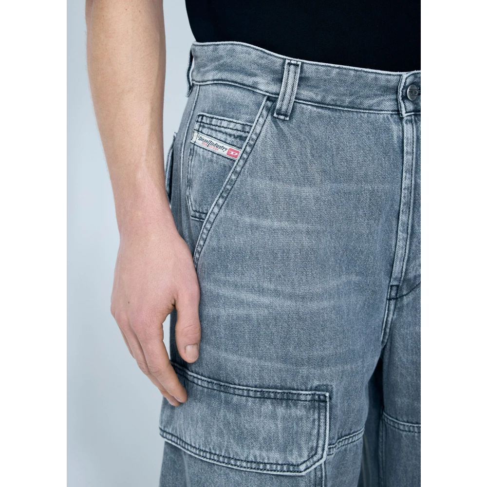 Diesel Cargo Jeans met D-Touch Stijl Gray Heren