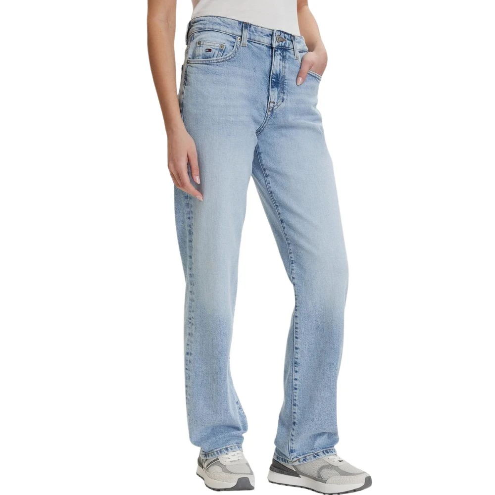 Tommy Hilfiger Women's Blue Mid Rise Slim Straight Leg Jeans - Straight Fit Jeans - W31 - Jeans