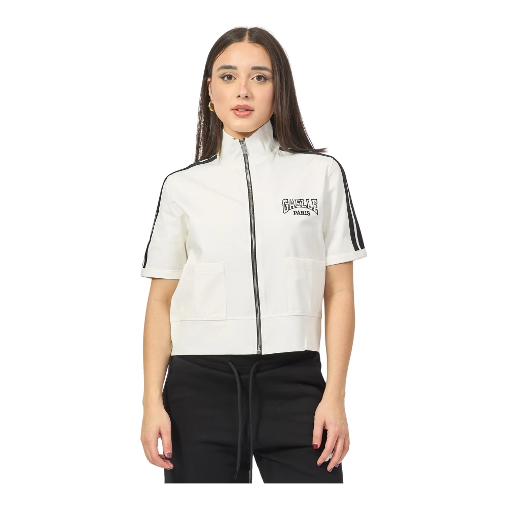Gaëlle Paris Witte Sweater met Korte Mouwen White Dames