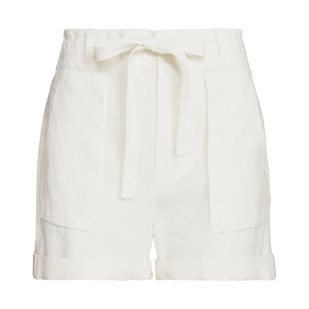 Polo Ralph Lauren Witte Linnen Cargo Shorts White Dames