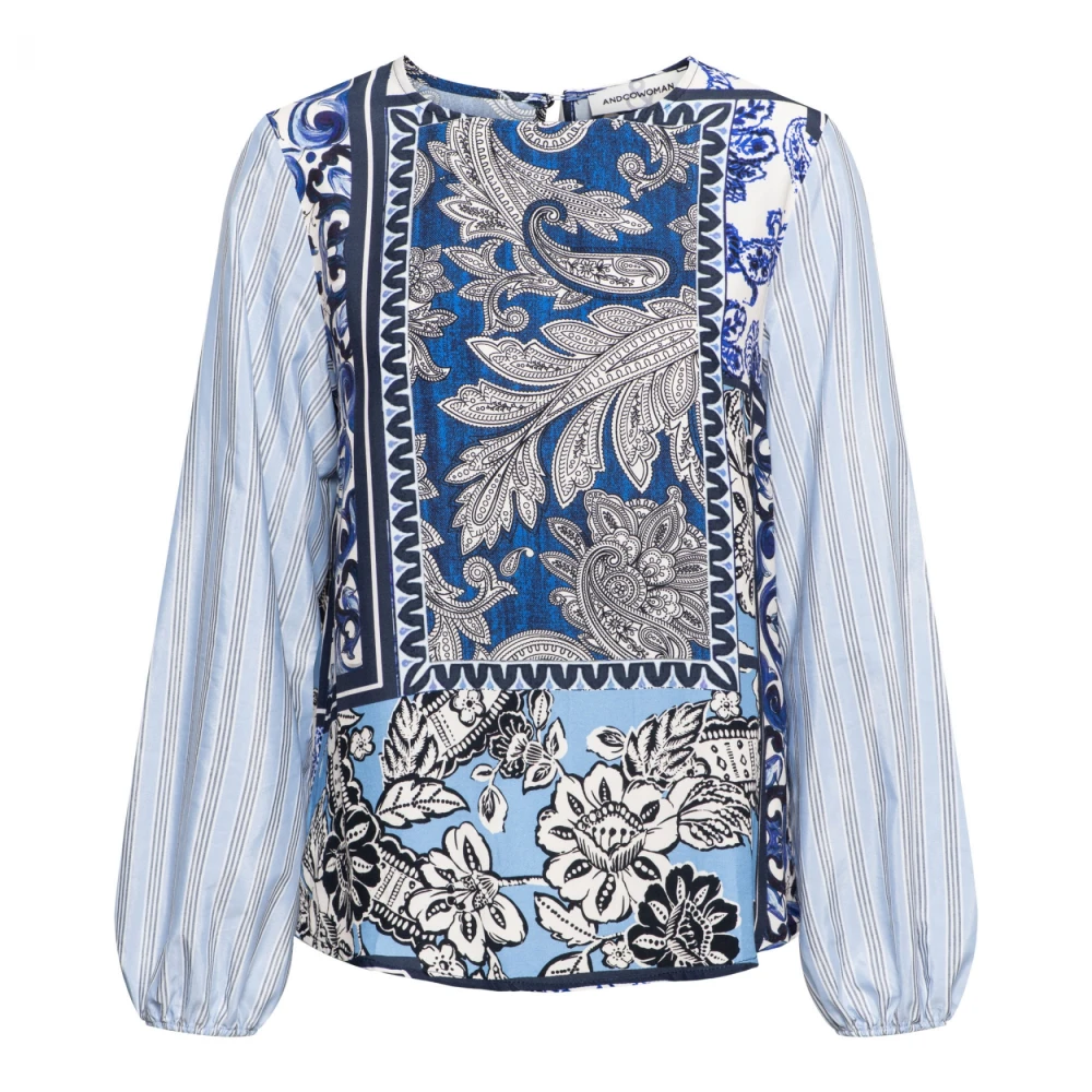 &Co Woman Bloes met lange mouwen en V-hals Multicolor Dames