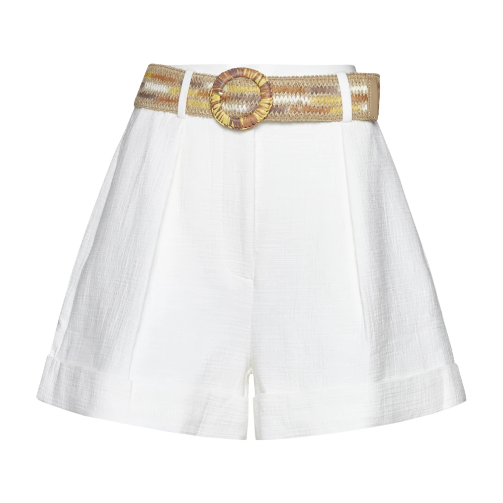 Zimmermann Witte Tuck Shorts White Dames