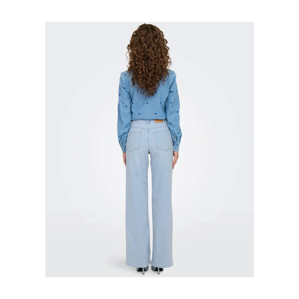 Only Madison Blush Wide Denim Cropped Jeans Blue Dames