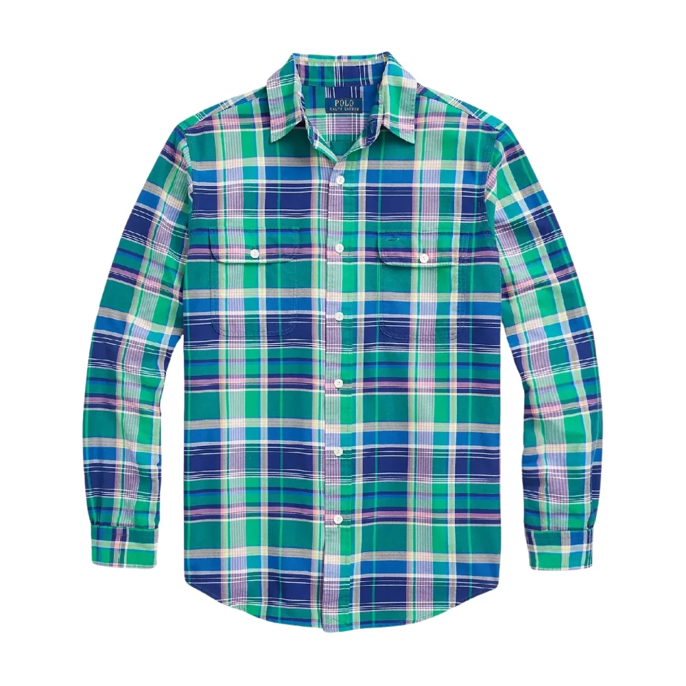 Ralph Lauren Geruit Oxford Custom Fit Overhemd Green Heren