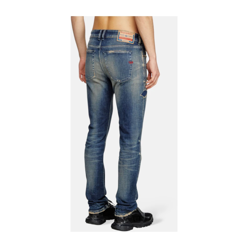 Diesel Skinny-Fit Jeans Donkerblauw Distressed Blue Heren