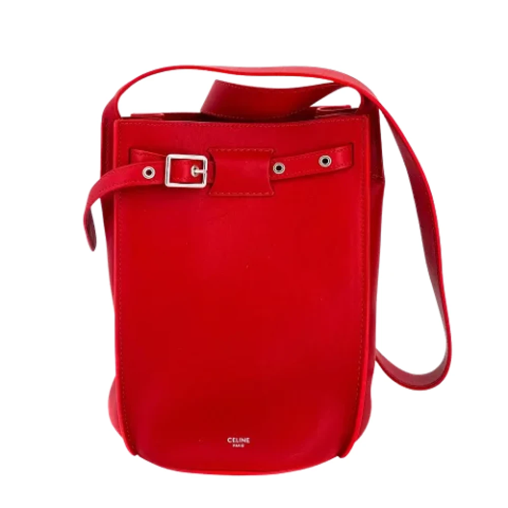 Celine Vintage Tweedehands Rode Leren Celine Tas Red Dames