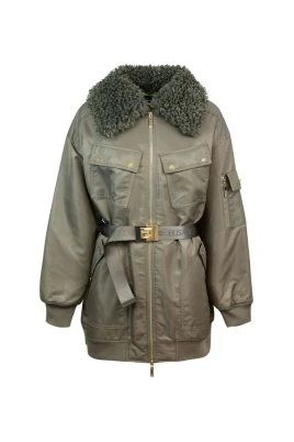 Oversized Bältad Pufferjacka