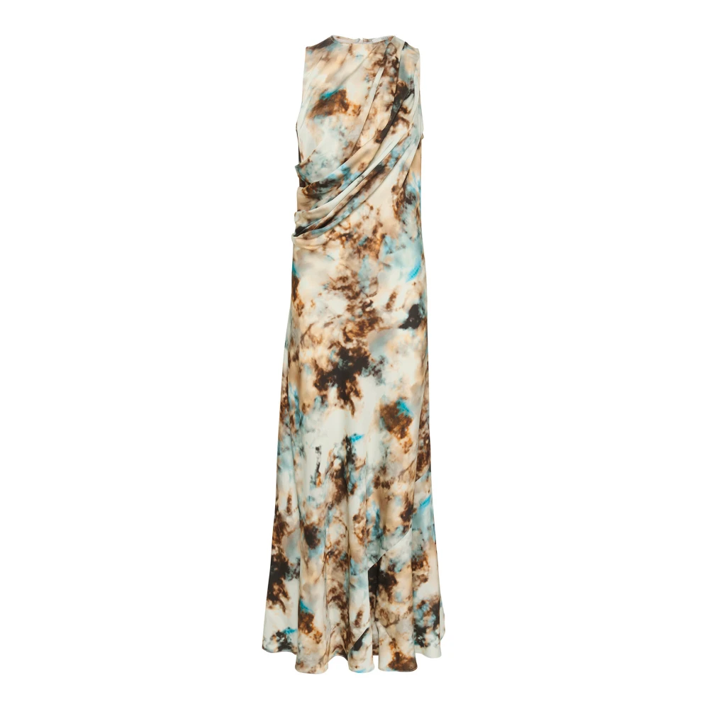 Gestuz Blauw Bruin Roest Maxi Jurk Multicolor Dames