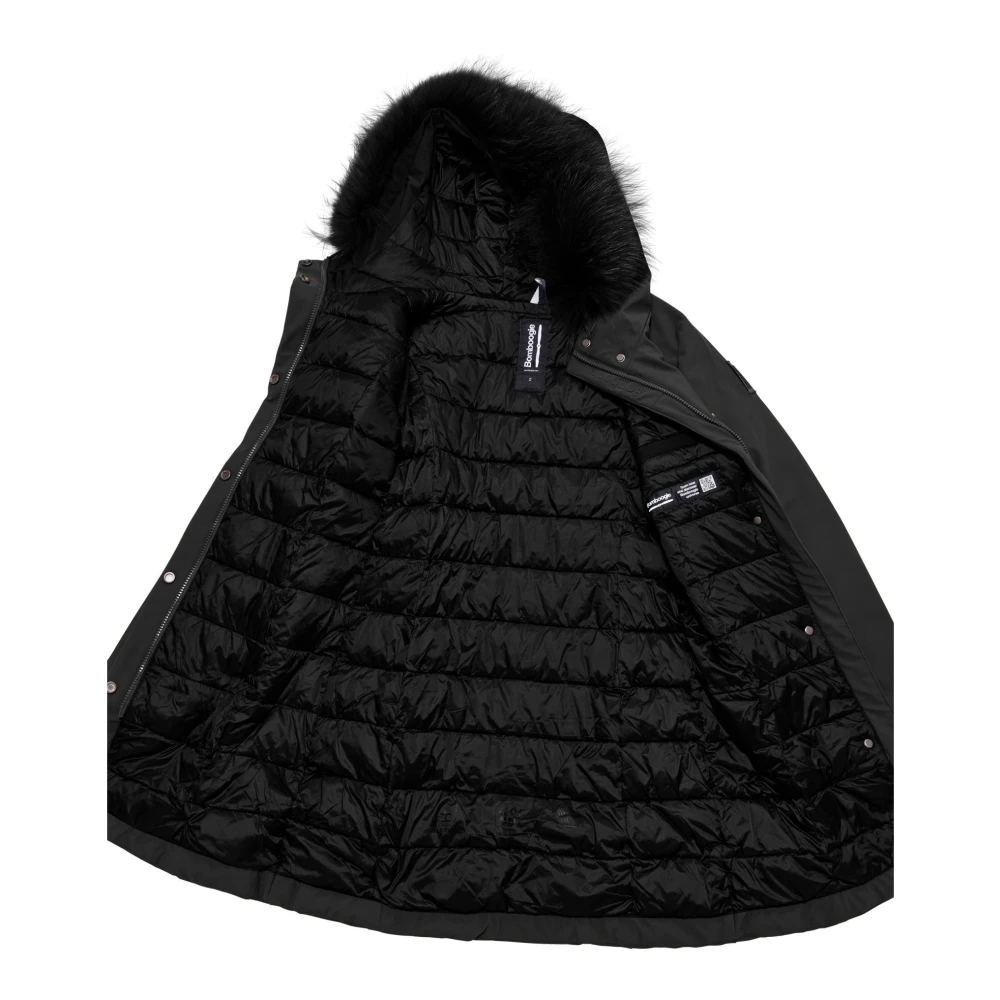 BomBoogie Winter Parka Jas met Bont Capuchon Black Dames