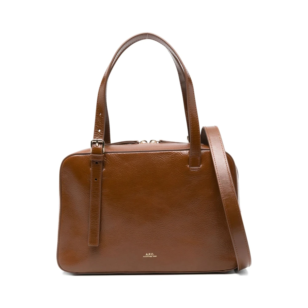 Bolso Tote de Cuero Marrón con Hebilla - A.p.c. - Modalova
