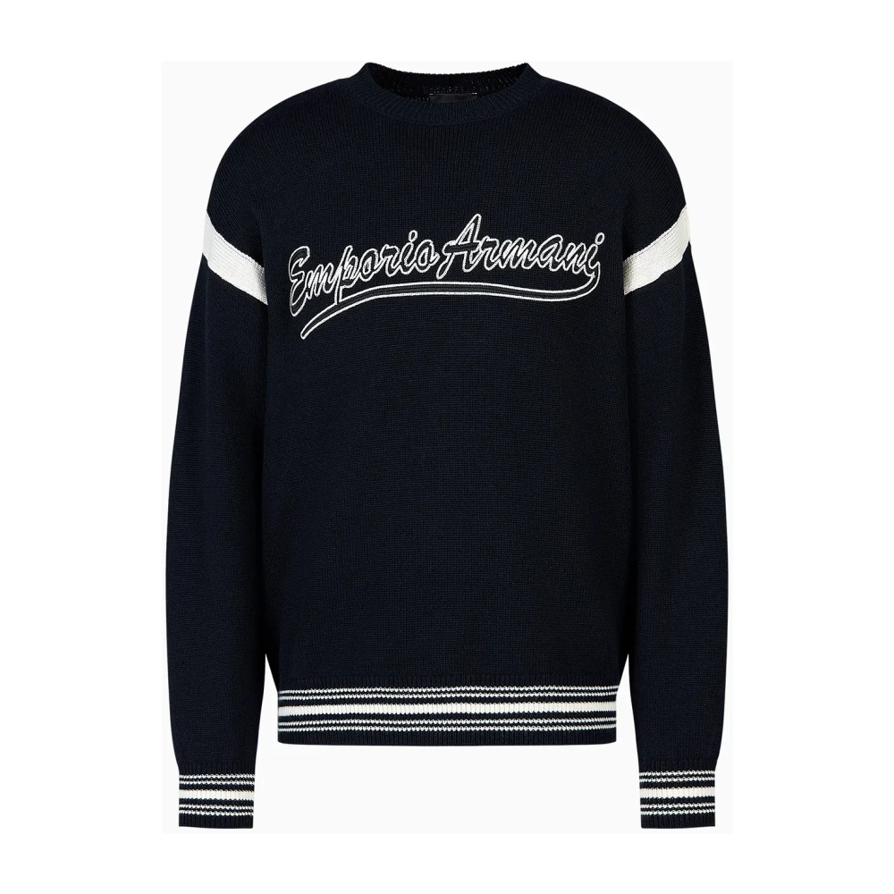 Emporio Armani Zwarte Wol Trui Black Heren