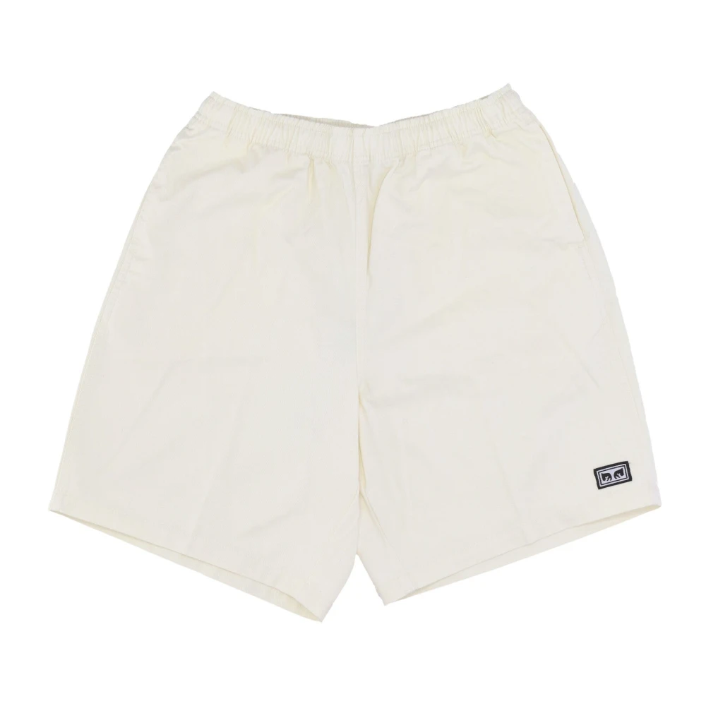 Obey Men's Beige Relaxed Twill Short Trousers