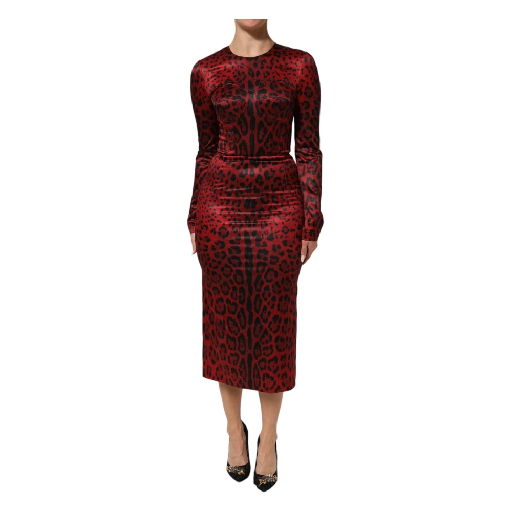 Dolce & Gabbana Women's Red Midi Dresses, Xs, Sheath Dress