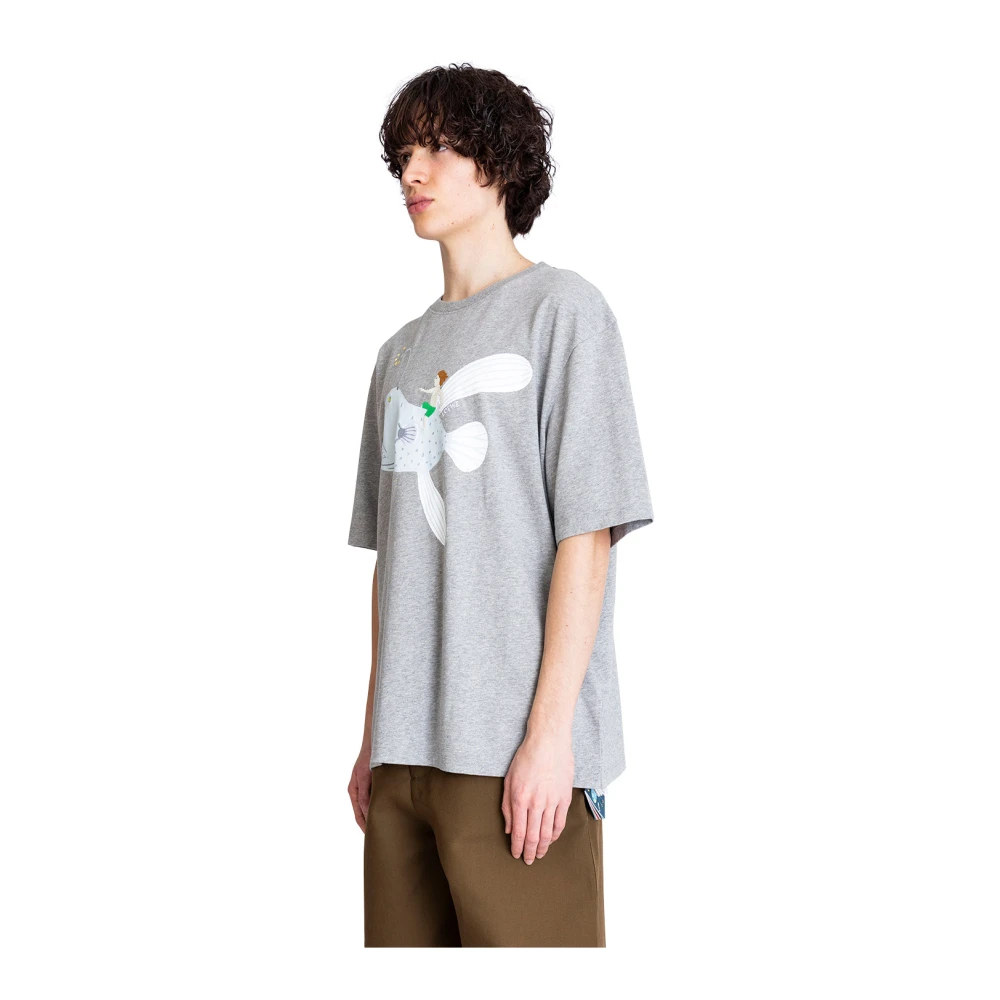 Loewe Casual Grijs Melange T-shirt Gray Heren