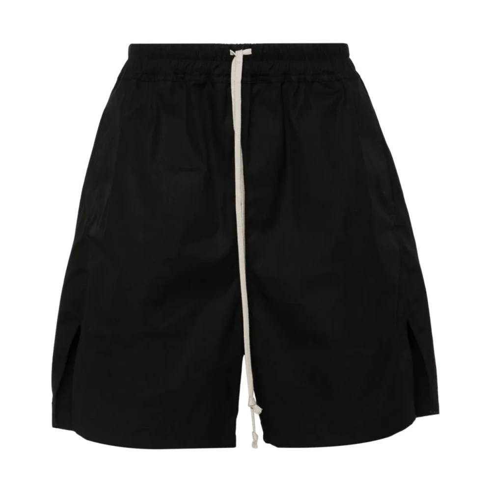Rick Owens Zwarte Shorts met Trekkoord Taille en Zij Splitten Black Heren