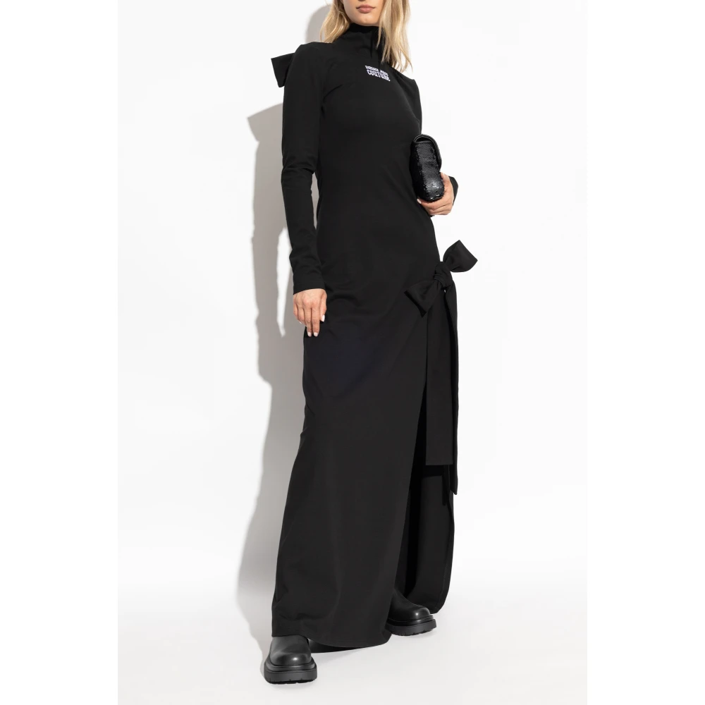 Versace Jeans Couture Jurk met logo Black Dames