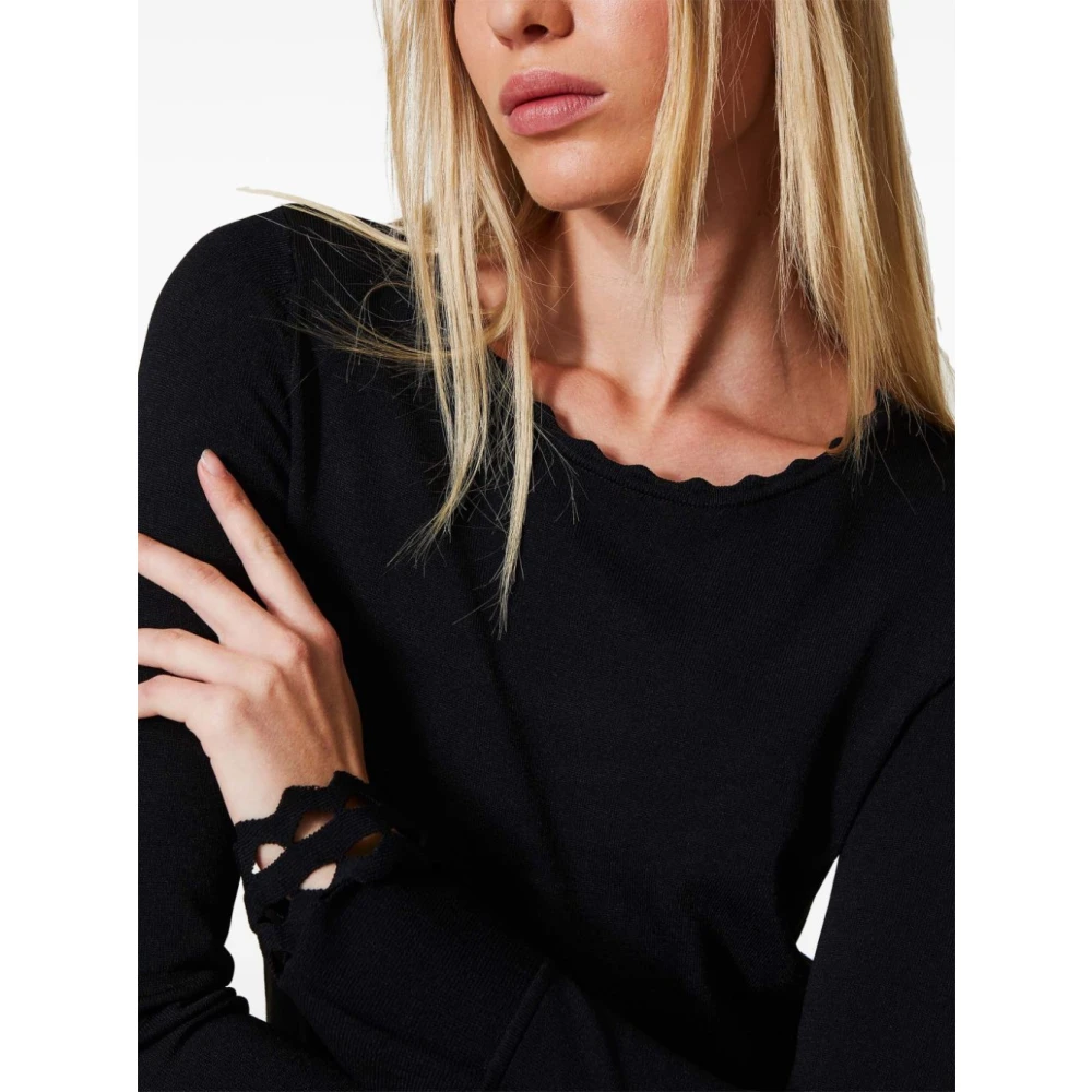 Twinset Zwarte Elegante Jurk Black Dames
