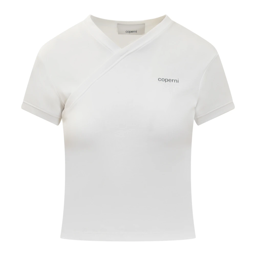 Coperni Korte mouw V-hals T-shirt White Dames