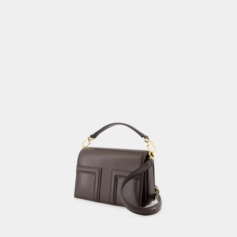 TotêMe Bruine leren T-Flap tas met afneembare band Brown Dames