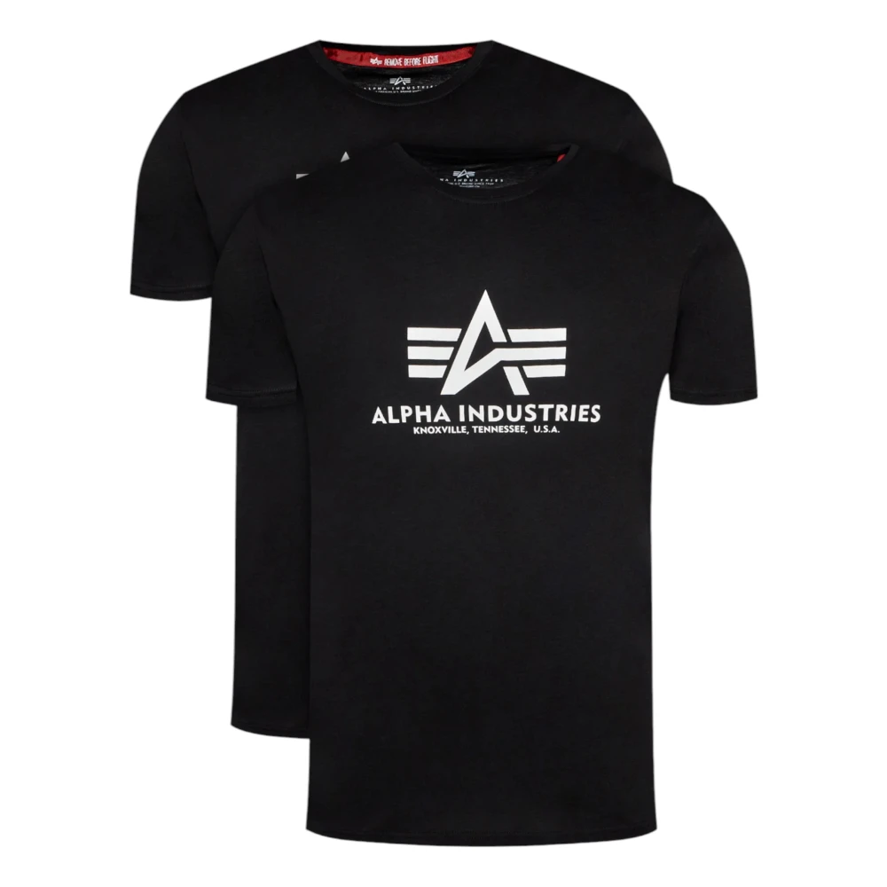 alpha industries Katoenen T-shirt Regular Fit Pak Black Heren