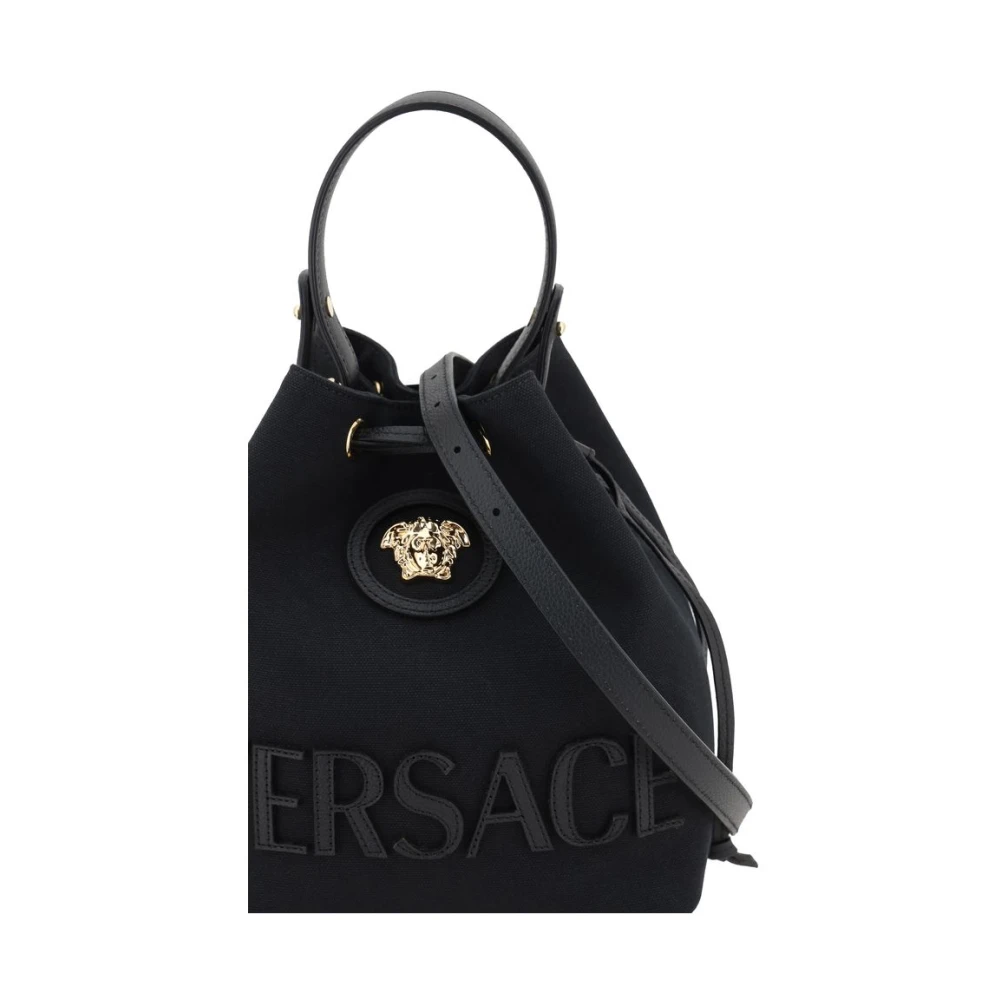 Versace Medusa Bucket Bag met Trekkoordsluiting Black Dames