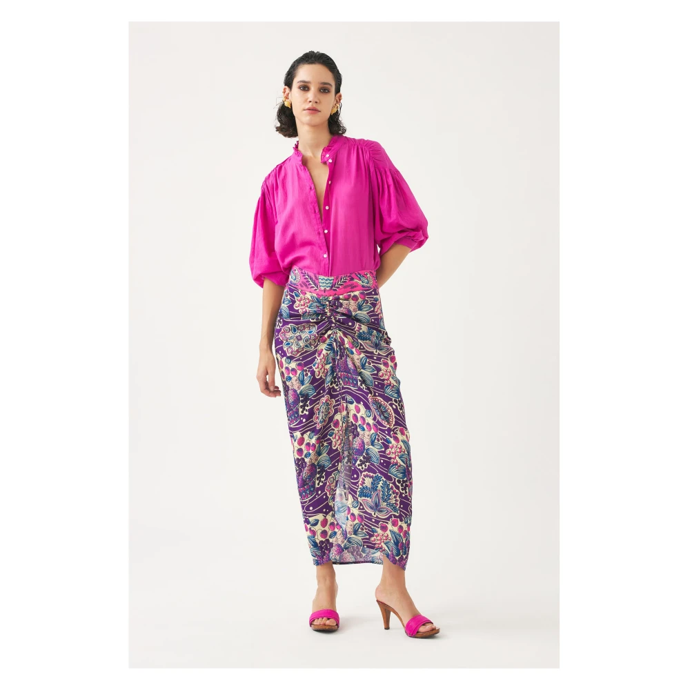 Antik batik Katoenen voile blouse Anna Pink Dames